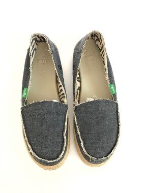 SANUK Fiona Canvas Espadrille Loafers Blue Women’s Size 6